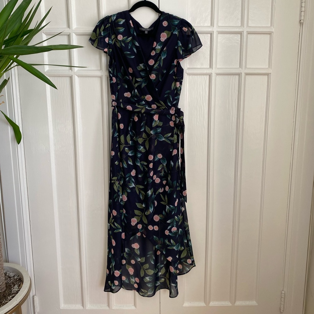 Navy blue floral dress